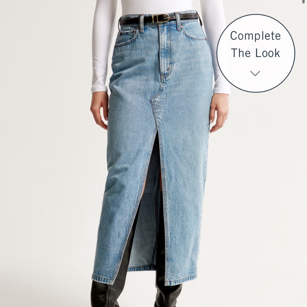 Abercrombie & Fitch Blue Denim Maxi Skirt